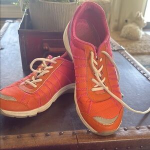 Stylish Women's Orange and Pink Sneakers